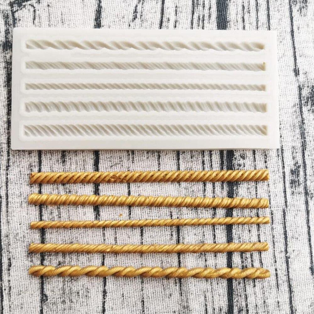 Aouke Плетеная веревка силиконовая форма для кухни DIY десерт шоколадная форма помадка длинная полоска кружево украшение форма