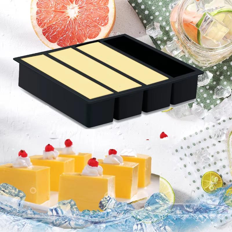 1/1pc 1-grid Large Rectangular Ice Cube Mold with Lid Whiskey Ice Tray Mold Stackable Freezing Tray Kitchen Easy-Release Tools