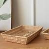 Serving Basket 35x25x7cm Multifunctional Stackable Woven Serving Tray for Bread Candies Biscuits Fruits