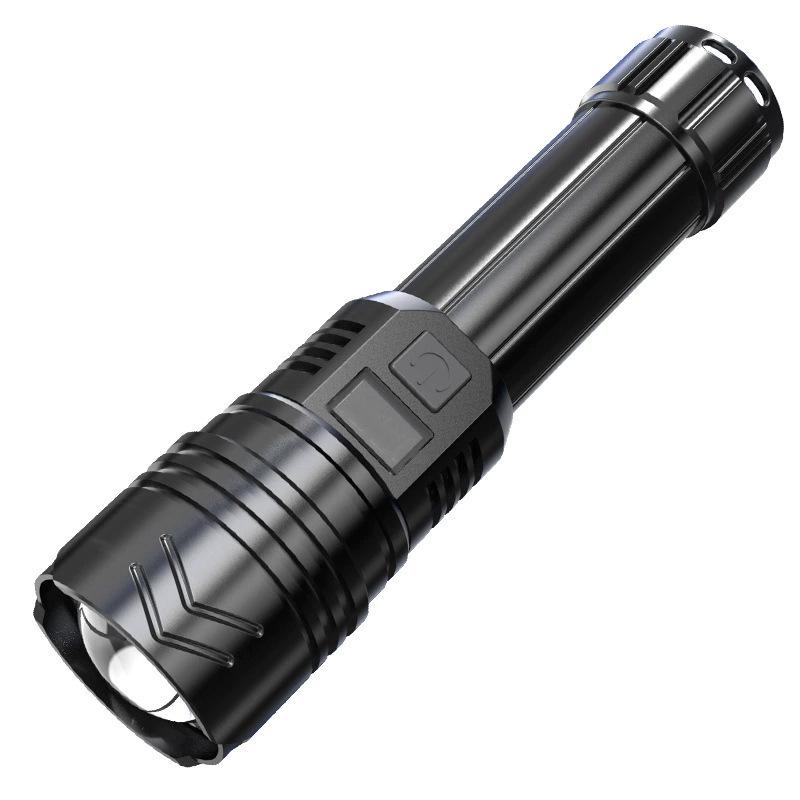 Rechargeable Super Bright Long-Range LED Flashlight with Laser Cannon and Extended Battery Life