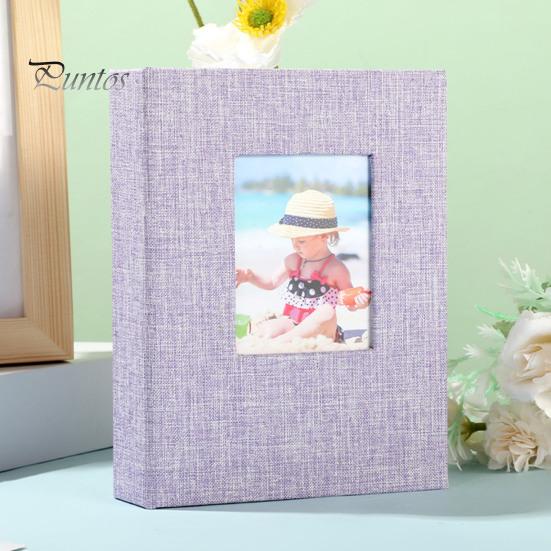 Slip-in Photo Album Linen Cover 28 Pages 56 Pockets 4x6-Inch Wedding Travel Baby Shower Kids Family Anniversary Picture Collection Book