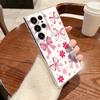 Розовый чехол с принтом бантиков для Samsung Galaxy S26 S25 S24 Ultra S23 S25 FE A57 A17 A37 A16 A56 A55 A15 A35 A36 Мягкий ТПУ чехол для телефона