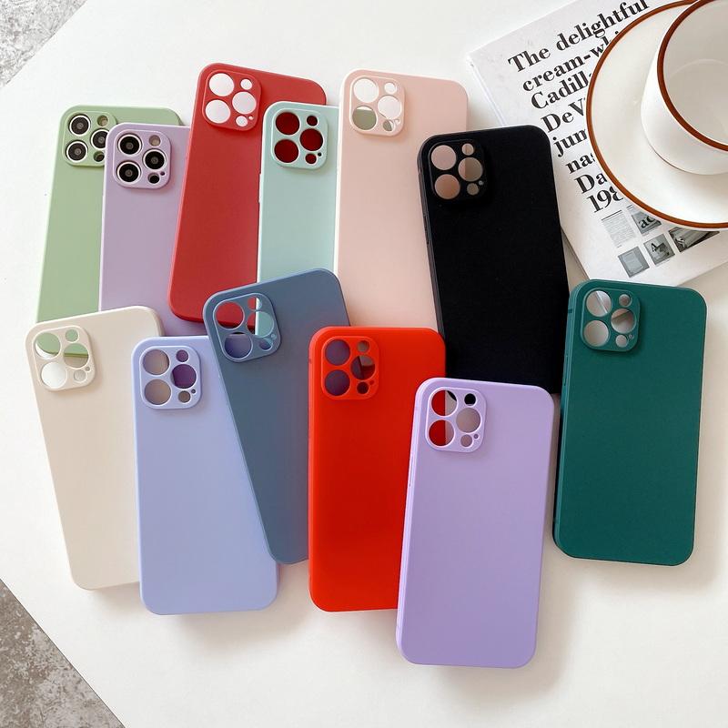 Luxury Matte Square Liquid Silicone Case For iPhone 16 Pro 15 14 Pro Max Plus 13 12 11 Pro Max XS X XR 7 8 Plus Thin Soft Cover Candy Cases