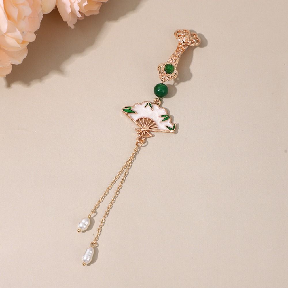 Long Tassel Chinese Style Brooch Electroplating Retro Lotus Brooch  Party Jewelry