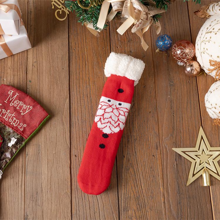Женские зимние рождественские чулки: Уютные носки до середины икры для снега с бархатом, идеально подходящие для сна дома