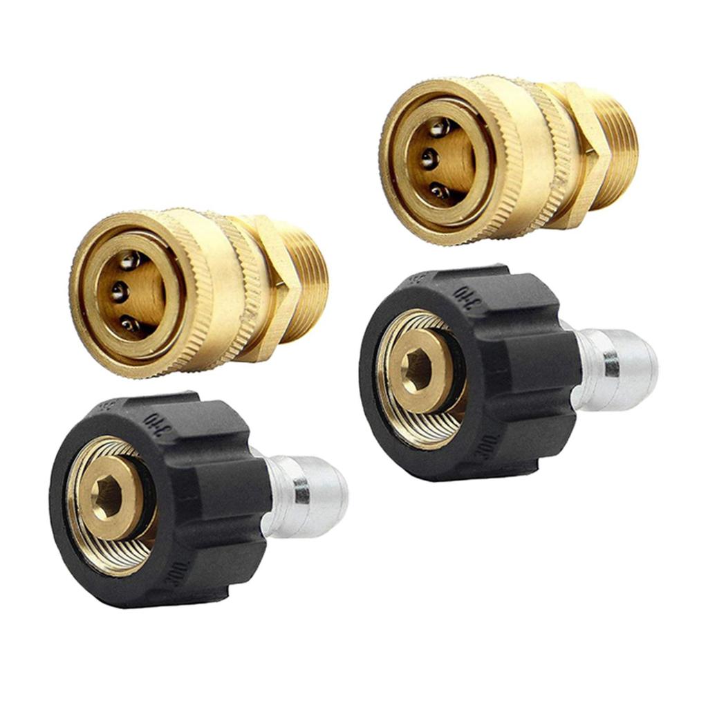 Pressure Washer Adapter Kit, M22 to 3/8 inch Rustproof Quick Connect Durable for