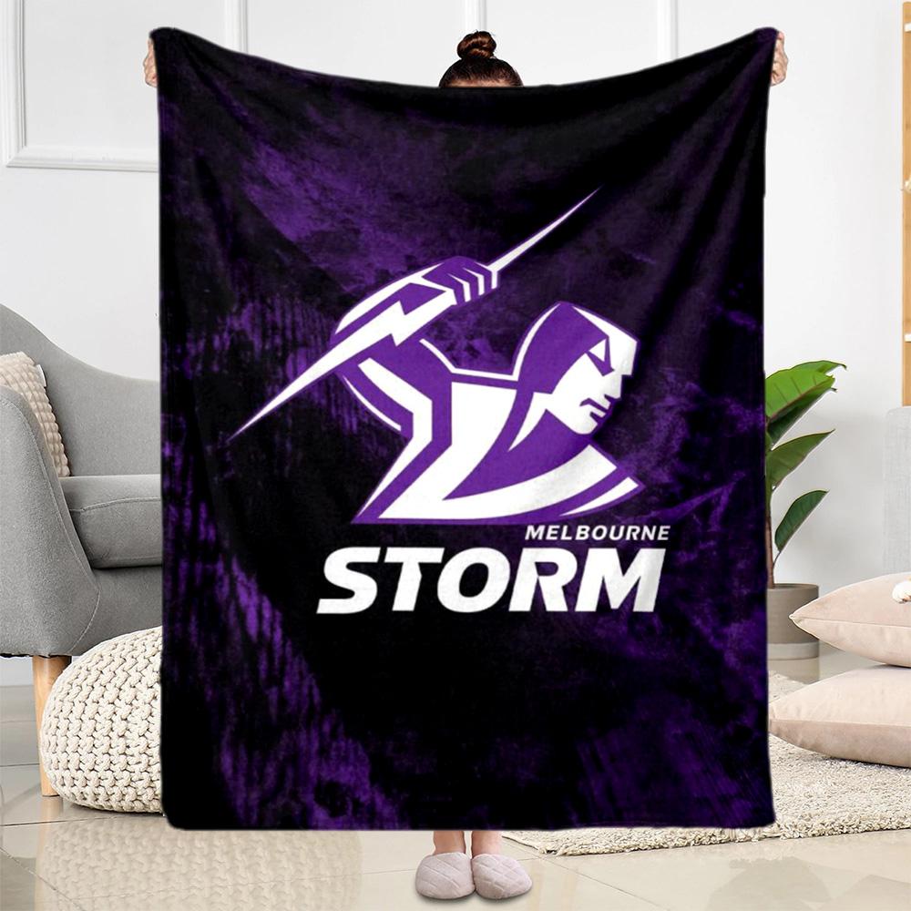 Melbourne Storm Team Logo blankets Suitable for sofas, travel, living rooms also a good gift for friends and family Suitable for all seasons.