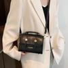 Temperament Retro Fashion 225 Spring New Casual Solid Color Texture Messenger Handbag Small Square Bag