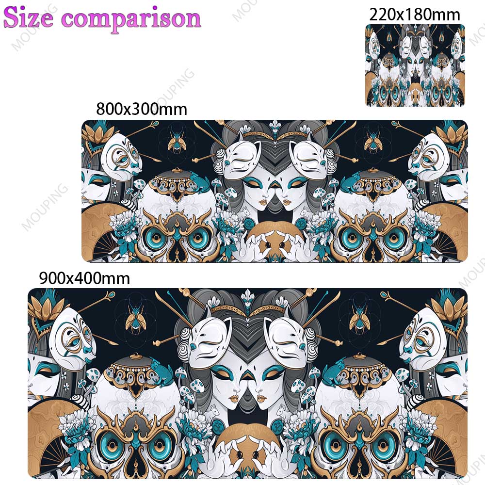 Tiger Eba Mouse Pad Blue Gamer Carpet Keyboard Desk Mat Japan Mousepad Extended Pad Office Accessories Computer Desk Mouse Mat