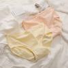 Women Panties Bow Decor Mid Waist Thread Solid Color Soft Elastic Quick Dry Anti-septic Anti-shrink Lady Briefs Underpants Female Underwear