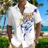 Men's 3D Colored Animal Printed Shirt Button Up Shirt Casual Shirt Summer Shirt Short Sleeved Daily Vacation Clothing Fashion Casual and Comfortable