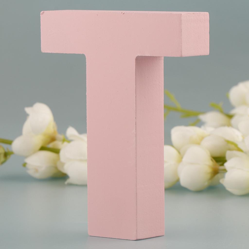 Деревянные Розовые 26 Букв Алфавита Маркизные Буквы Настенная Подвесная Табличка на Дверь от А до Я для Детской Комнаты, Декорации для Детской