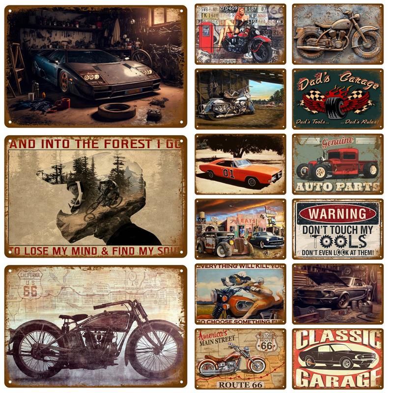 Vintage Room Decoration Home Decor Items Tin Signs Aesthetic Men Bedroom Metal Signs Retro Metal Plate Posters Wall Art Mural