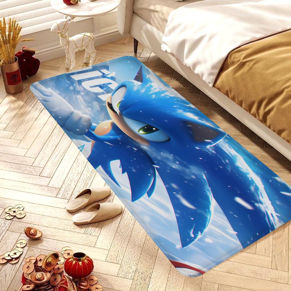S-Sonic Fast Game Door Mat Kids Room Bedroom Decoration Balcony Anti-Slip Doormat Living Room Doormat Area Rug