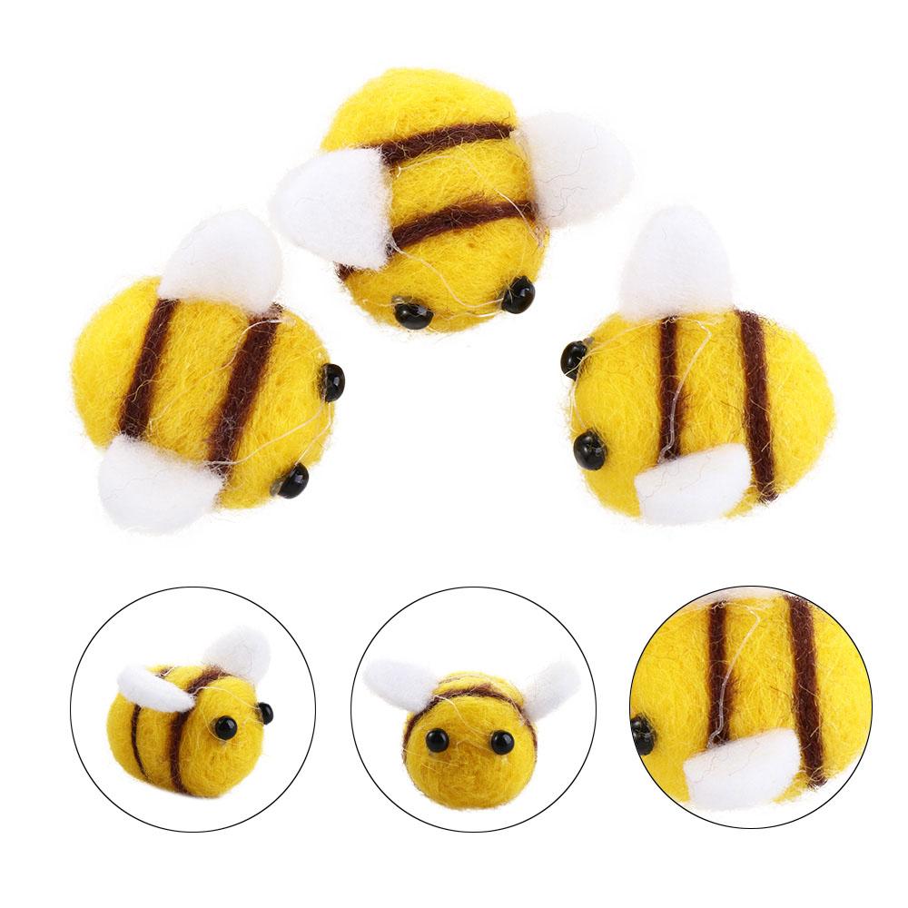 Scrapbooking Party Cute Nursery Wool Felt Baby Shower Bumble Bees Plush Balls Ornament Toys Craft