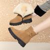 Winter New Waterproof Snow Boots Women's Fleece Thickened Cotton Shoes Outdoor Mid-tube Cotton Boots Extra Thick Fleece Shoes