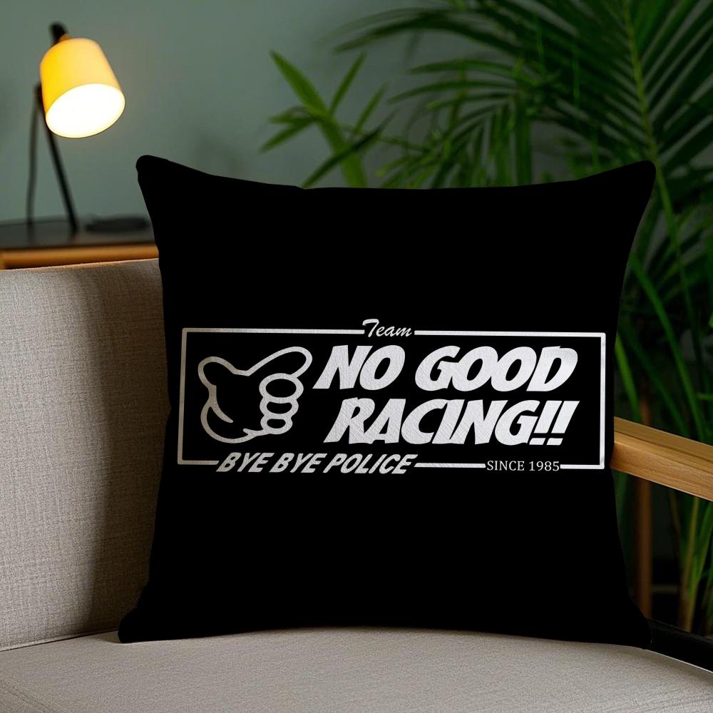 No Good Racing Наволочка для подушки Плюшевая ткань Мягкая Двусторонняя Печатная Невидимая молния Чехол для диванной подушки Домашний декор