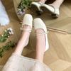 New Women's Boat Shoes Square Toe Leather Shoes Low Heels Pumps Slip On Mary Janes Shoes for Female Basic Zapatos Mujer