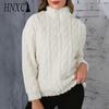 Autumn and Winter Thickened Plush Linen Patterned Embossed Pullover Sweater