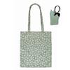 Thin Tote Bag Type Eco Bag with Animal Charm Case Charm Tote [Routeto] LT. & (104504 Dog_Flower)