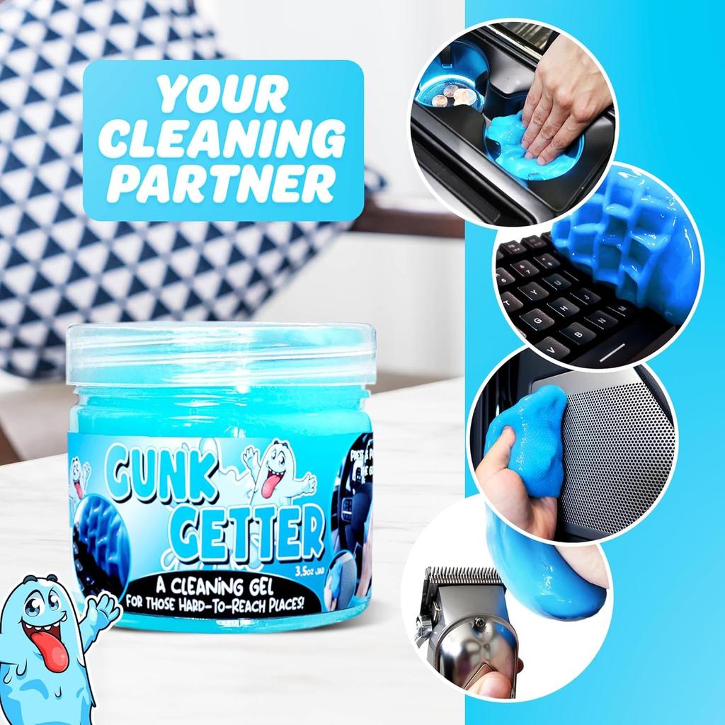PeerBasics Gunk Getter, Cleaning Gel for Those Hard to Reach Places, Automotive Cup Holder Electronic Keyboard Office, Slime Gel Cleaner Dust Crumb