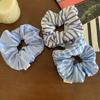 Large Intestine Hair Ring Girl Head Rope Cloth Blue White Stripe Hair Tie Women Scrunchies Headwear Hair Rope
