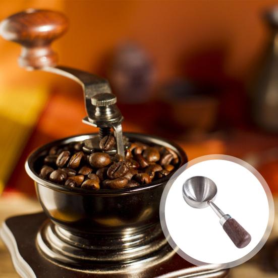 Мерная ложка для кофе с деревянной ручкой, пищевой класс, не содержит BPA, высокоценная ложка для чая и кофе, кухонный аксессуар