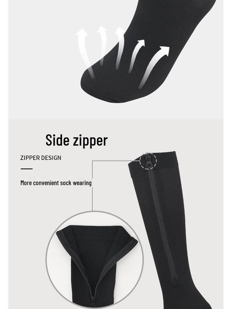 New Toe-Covering Compression Zipper Socks: Long, Elastic Cycling Socks for Outdoor Sports