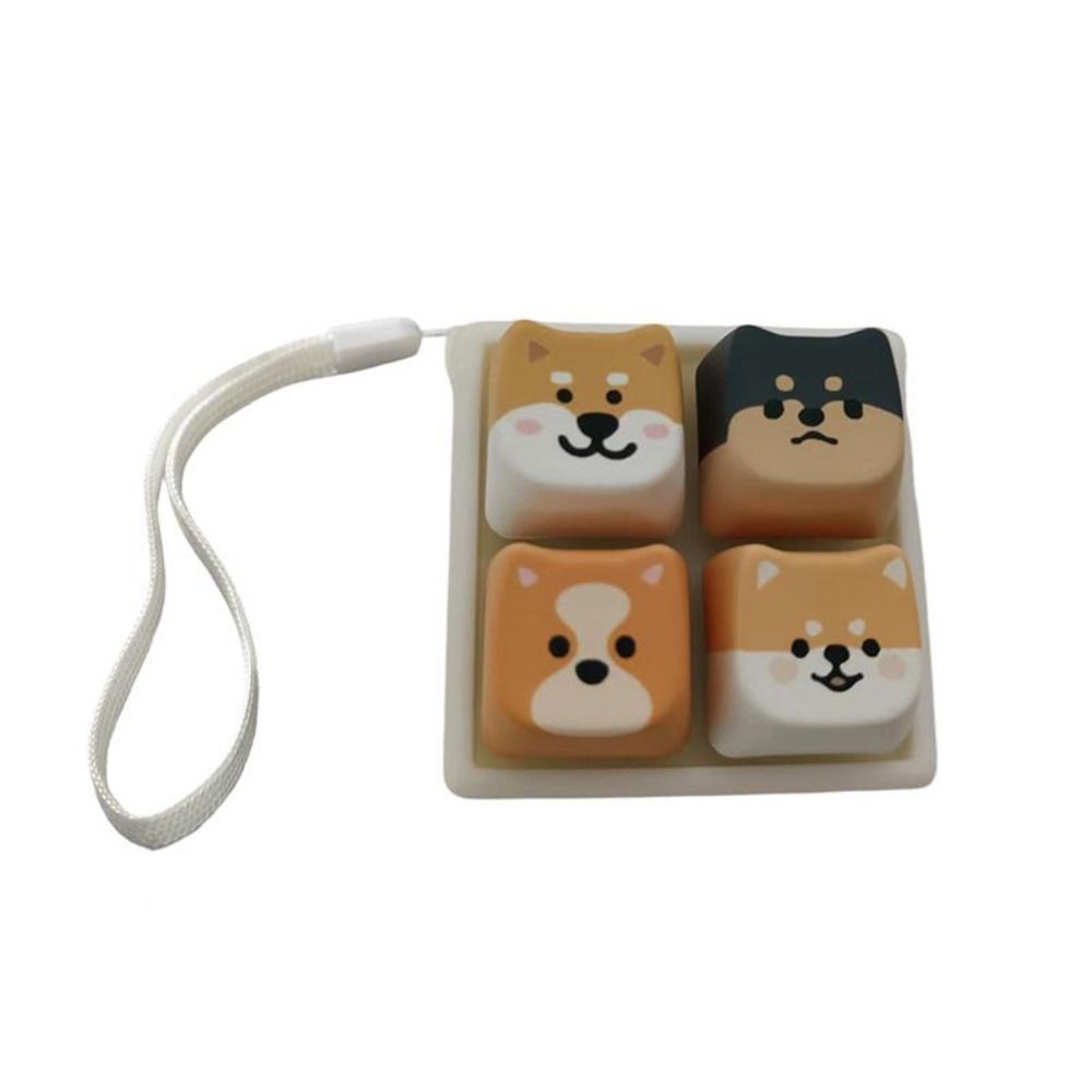 Backpack Pendant Puppy Keychain Shiba Inu Keycap Keychain Creative Keyboard Key Ring Kids Toy