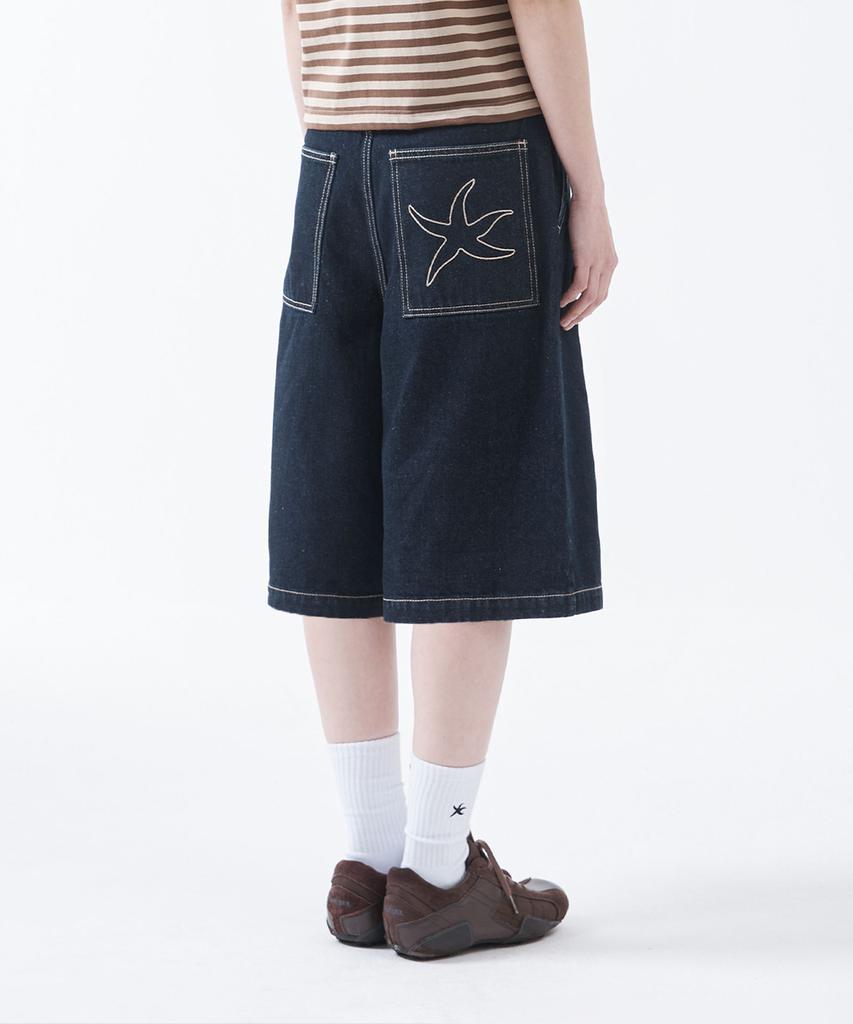 THE COLDEST MOMENT Tcm Starfish Denim Half Pants (Blue)