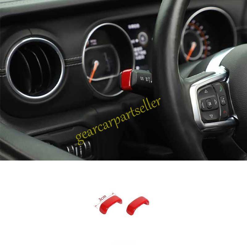 For Jeep Wrangler JL 18-2024 Fiery Red Rain Wiper Control Lever Cover Trim 2PC