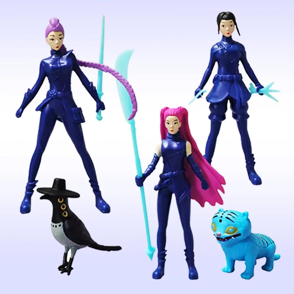 NEW 5pcs/Set Kpop Demon Hunters Action Figure Toy Derpys Tiger Rumi Mira Zoey Sussy Figurine Doll For Fans Gift