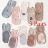 3 пары/лот Мультяшные детские носки Младенческие Новорожденные Нескользящие Хлопковые Напольные Носки Для Девочек Мальчиков Милые Унисекс Резиновые Захваты Носки для Малышей