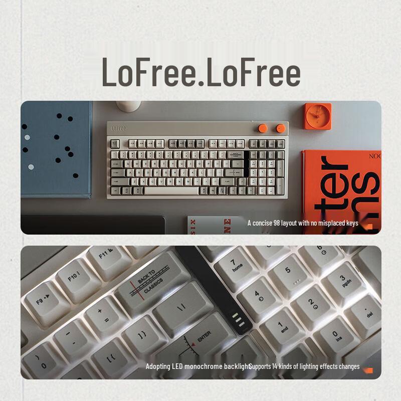Lofree OE918 Little Square Трехрежимная механическая клавиатура с 98 клавишами