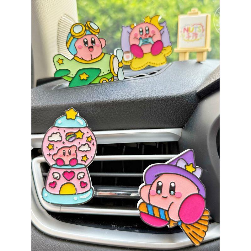 Kirby-Themed Creative Car Air Freshener Diffuser Stone, Essential Oil Perfume, Niche Handmade High-End Car Decoration