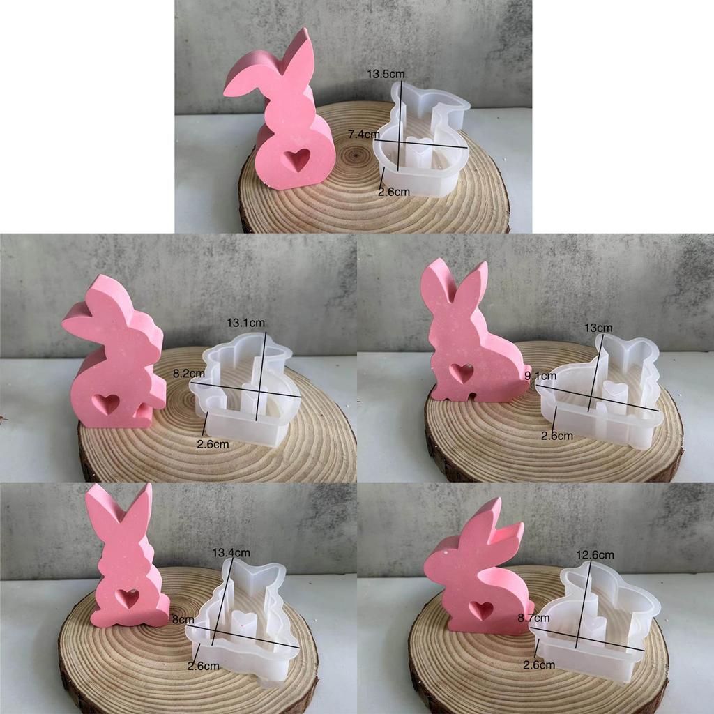 Форма из смолы «Пасхальный кролик» для DIY-поделок, гипсовых украшений, декора для пасхальной вечеринки, формы для эпоксидной смолы, антипригарная, легко извлекается