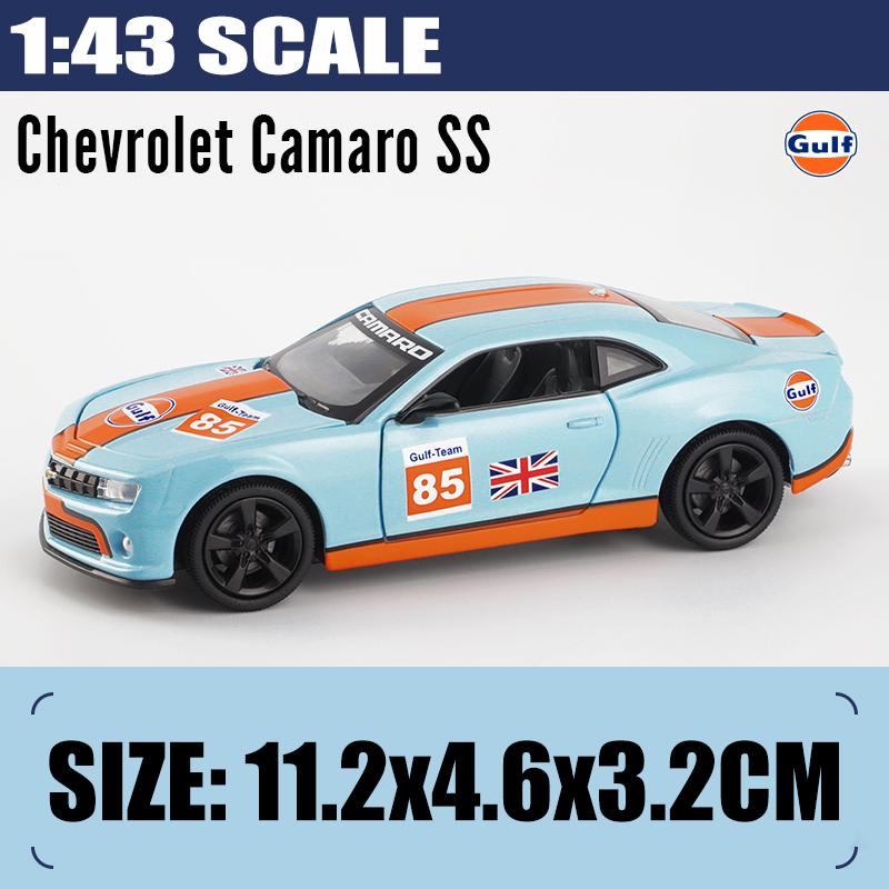 1:43 Заправка Gulf Автобус Fusca Ford GT 2017 Camaro Гоночная Модель Автомобиля Металлическая Литьевая Формовка Настольные Украшения для Компьютера и Праздничный Подарок