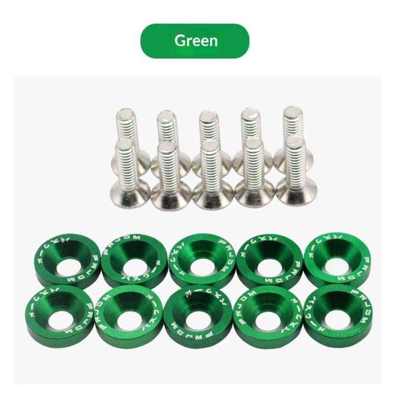 10/20pcs M6 Bolt Set Car Modification Gasket Screw Fenders Bumper Engine Aluminum Concave Screws Hex Fastener