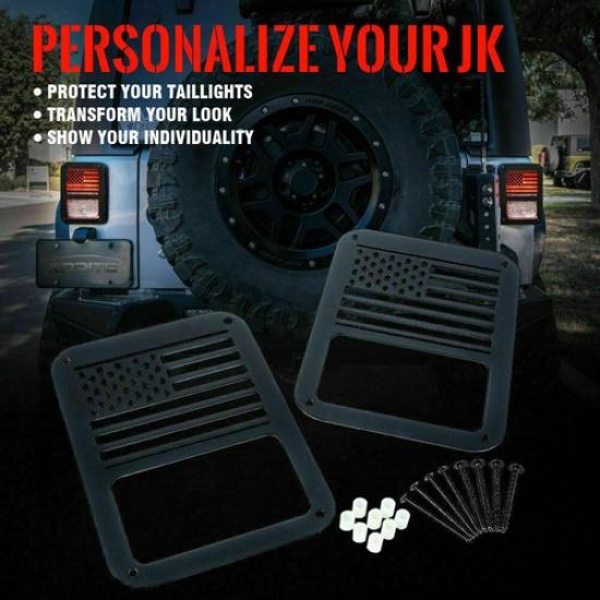 Black Tail Light Guards Covers Protector for Jeep Wrangler JK 07-17 Accessories