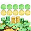 10 шт./набор пластиковых монет Lucky Shamrock декоративные золотые зеленые монеты для украшения стола