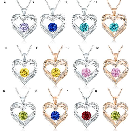 Shining Adjustable Women Necklace Gift Forever Love Heart Pendant Necklace Jewelry Accessories