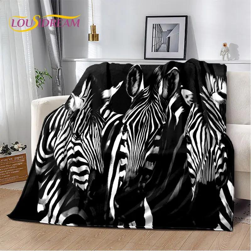 Wild Animal Zebra Soft Plush Blanket,Flannel Blanket Throw Blanket for Living Room Bedroom Bed Sofa Picnic Cover Bettdecke Kids