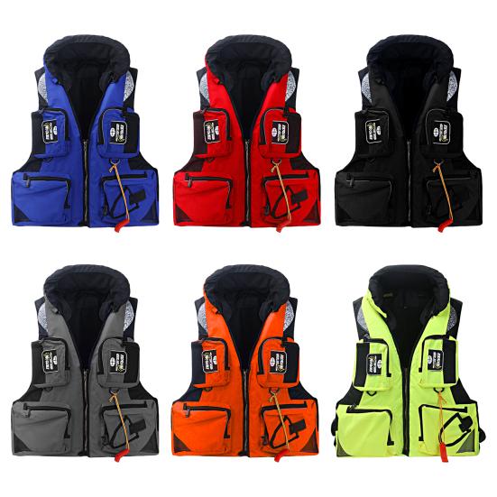 Life Vest Multi-pocket Detachable Large Buoyancy Bright Color Abrasion-resistant Water Assist Comfortable Adults Sea Fishing Water Sports Safety Life