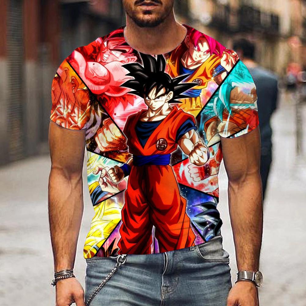 Жемчуг дракона, летние модные футболки с 3D принтом для мужчин, повседневные футболки с круглым вырезом и короткими рукавами, уличная одежда, свободные топы в стиле аниме