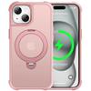 For iPhone 15 Case Compatible with MagSafe Rotatable Kickstand TPU+PC Shockproof Phone Cover