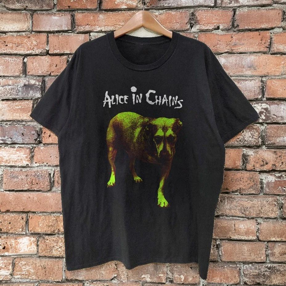 HOT! Alice In Chains Tripod Three-legged Dog T-shirt, Unisex Black T-shirt Size