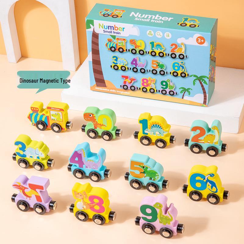 Детский магнитный набор поезда: Деревянный развивающий пазл, совместимый с треками Brio