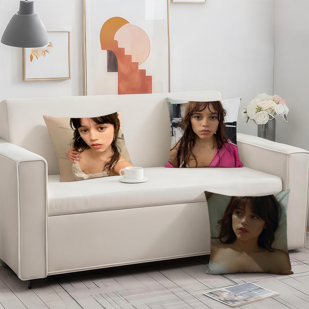Actor JJenna OOrtega cushion cover Birthday Anniversary Gifts Double Sided Printed Zipper Cushion Cover Soft Skin Bedding
