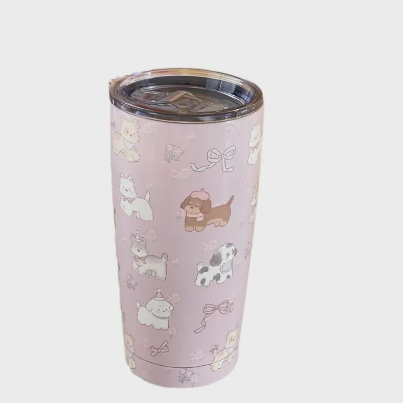 Новая термокружка Graffiti 2024 года — большая емкость, трехцветная, нержавеющая сталь, портативный дизайн для пар