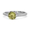 Peridot Pavé Split Band Ring - Sterling Silver